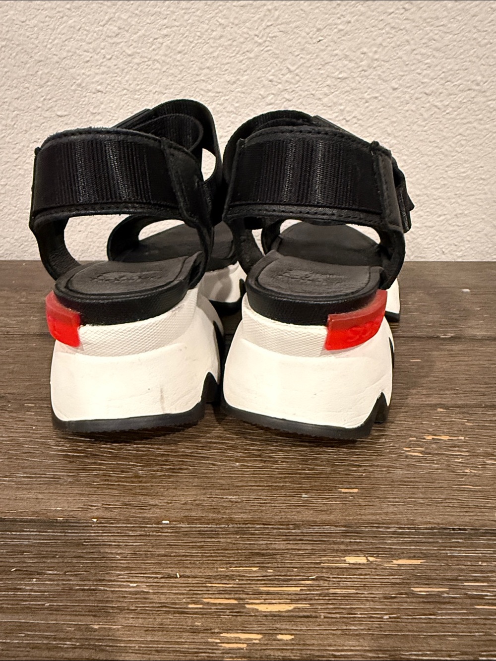Sorel Black and White Platform Sport Sandals - Picture 3 of 8